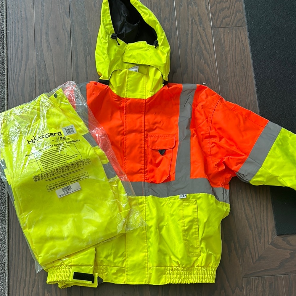 Hi-Vis Orange and Yellow Safety Jacket